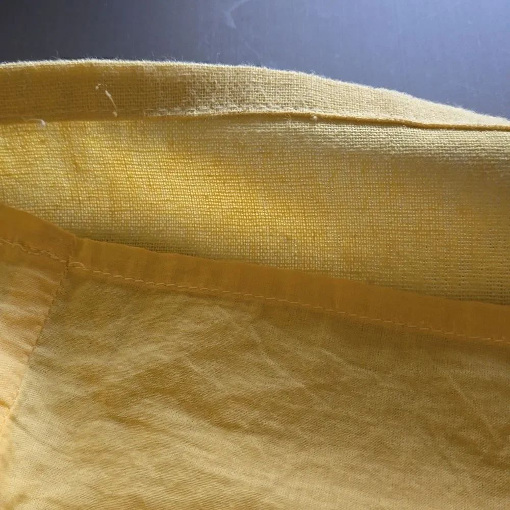 re:named Linen Tie Front Spaghetti Strap Yellow Dress SMALL - Picture 7 of 8